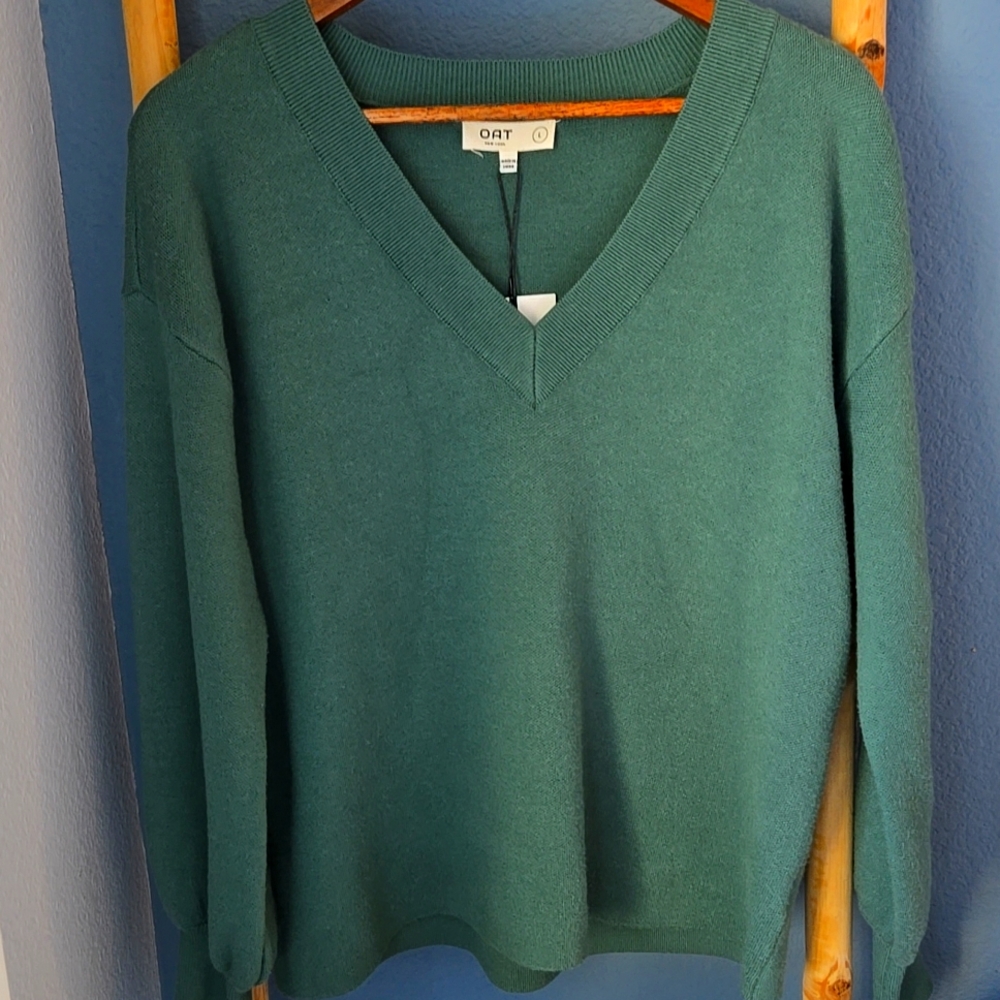 Oat emerald green sweater size L